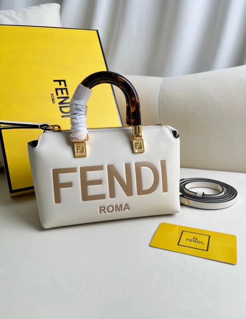 Fendi By The Way Mini Top Handle Bag white/brown