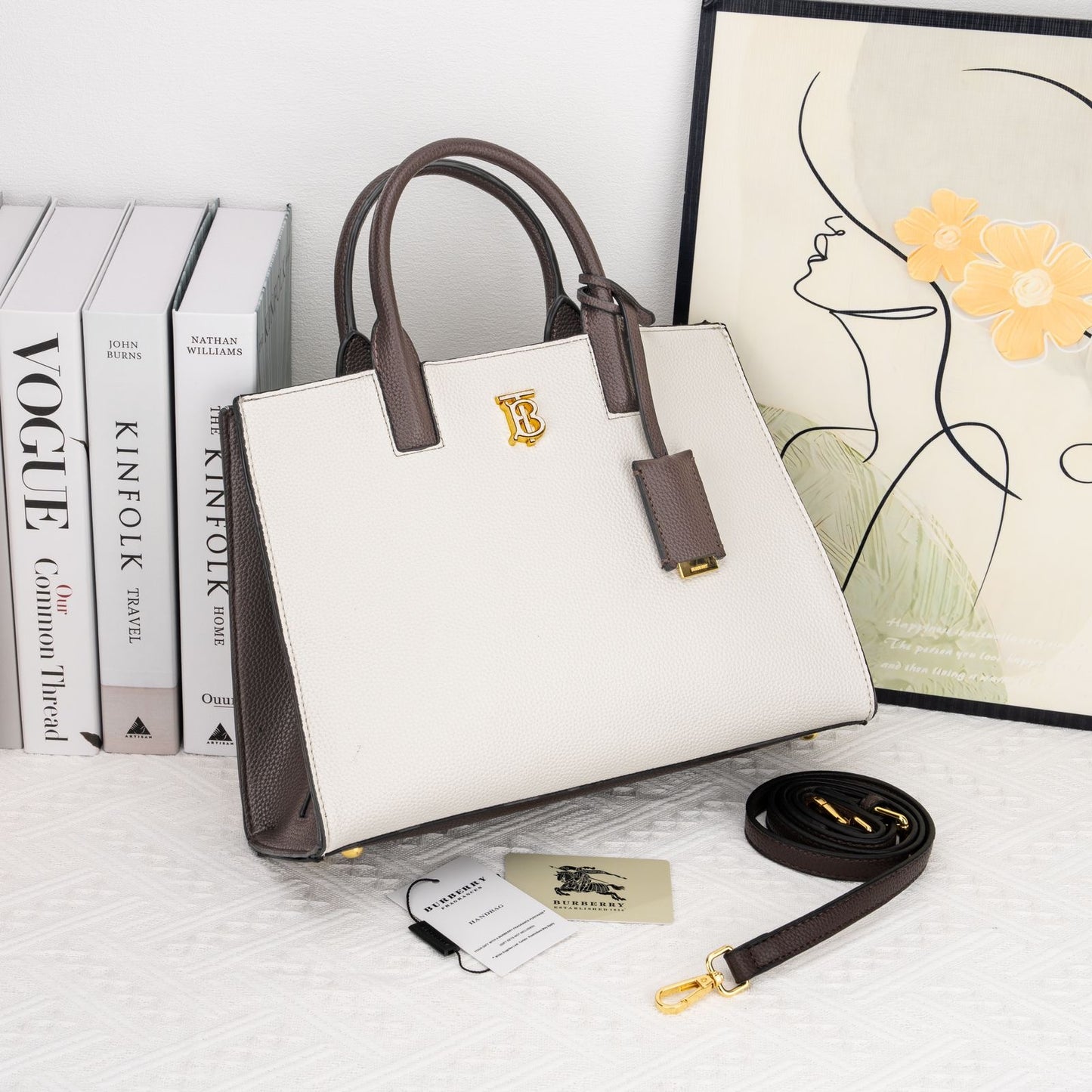 Burberry Frances Women’s Mini Leather Bag (White)