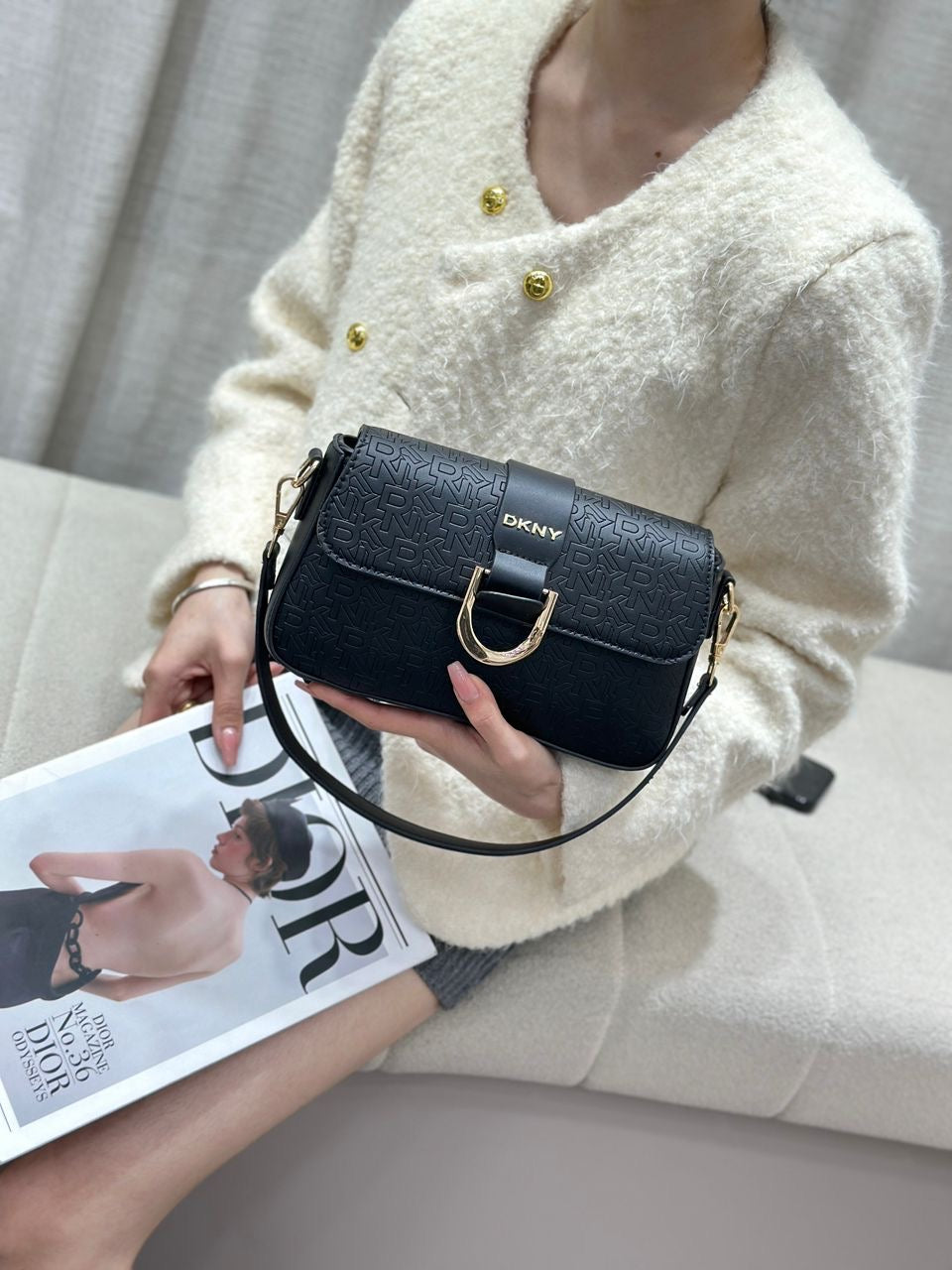 DKNY Black Leather Women’s Handbag