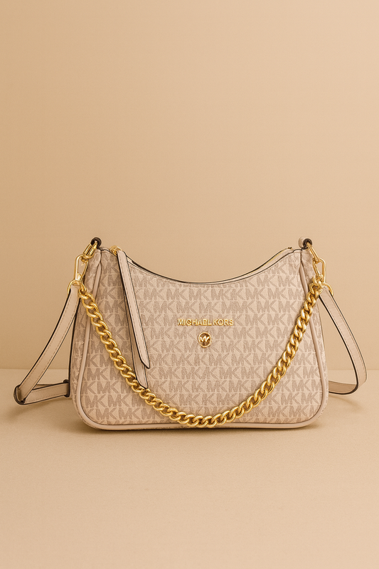 Michael Kors Signature Beige Chain Shoulder & Crossbody Bag