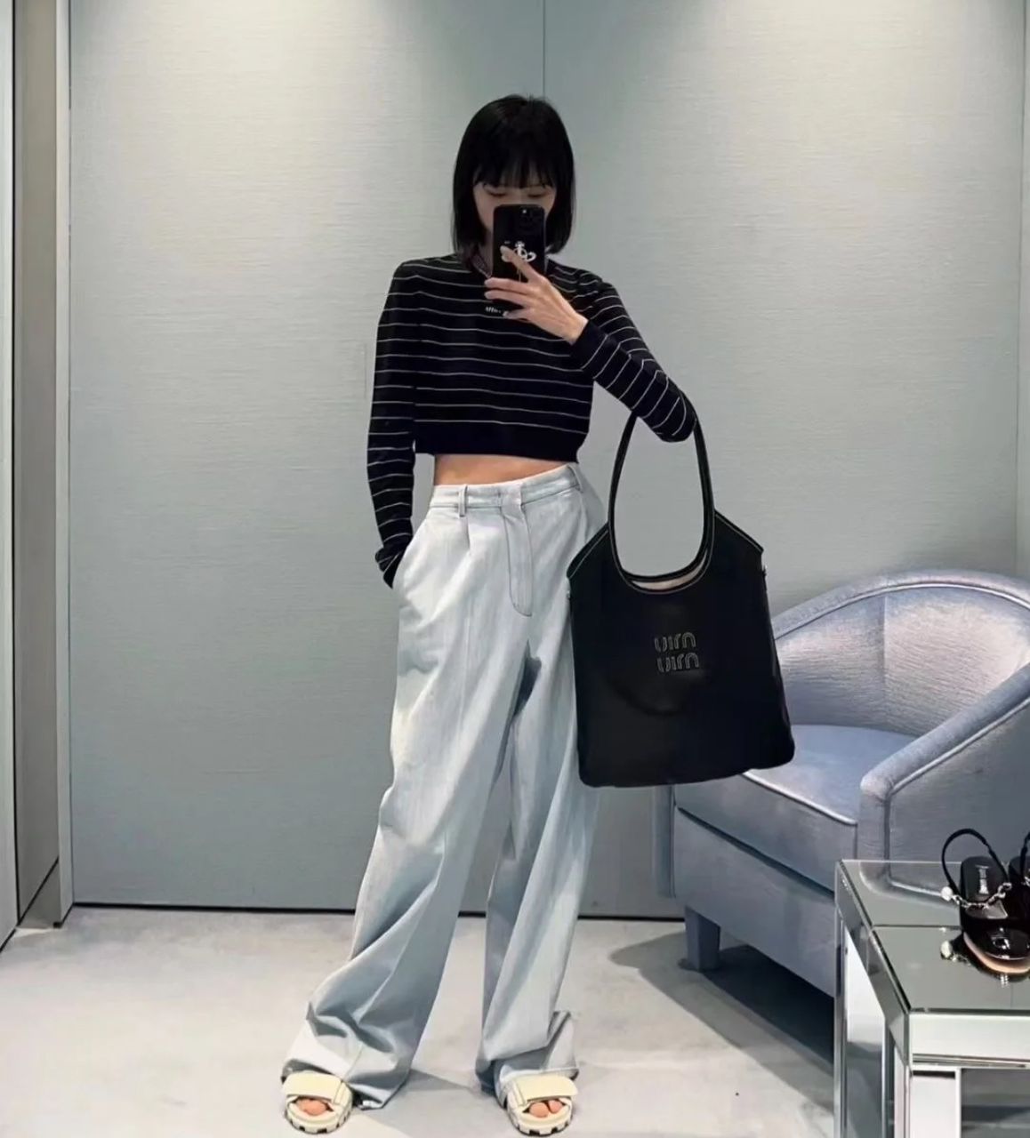 Miu Miu IVY Leather Bag Black