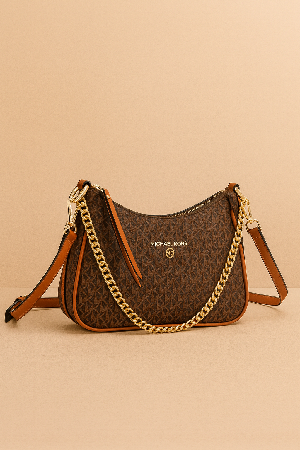 Michael Kors Signature Chain Shoulder & Crossbody Bag – Brown Monogram