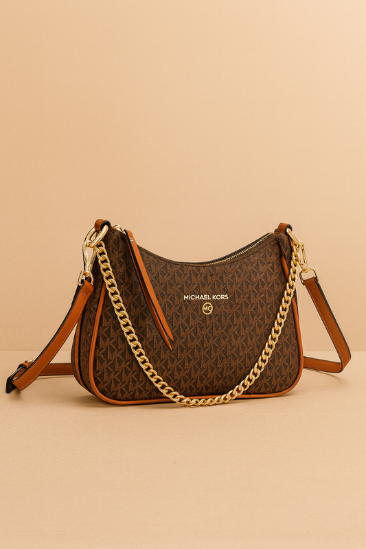 Michael Kors Signature Chain Shoulder & Crossbody Bag – Brown Monogram