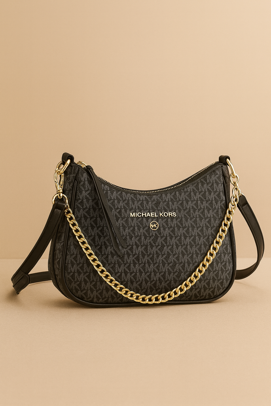 Michael Kors Signature Chain Shoulder & Crossbody Bag – Black Monogram