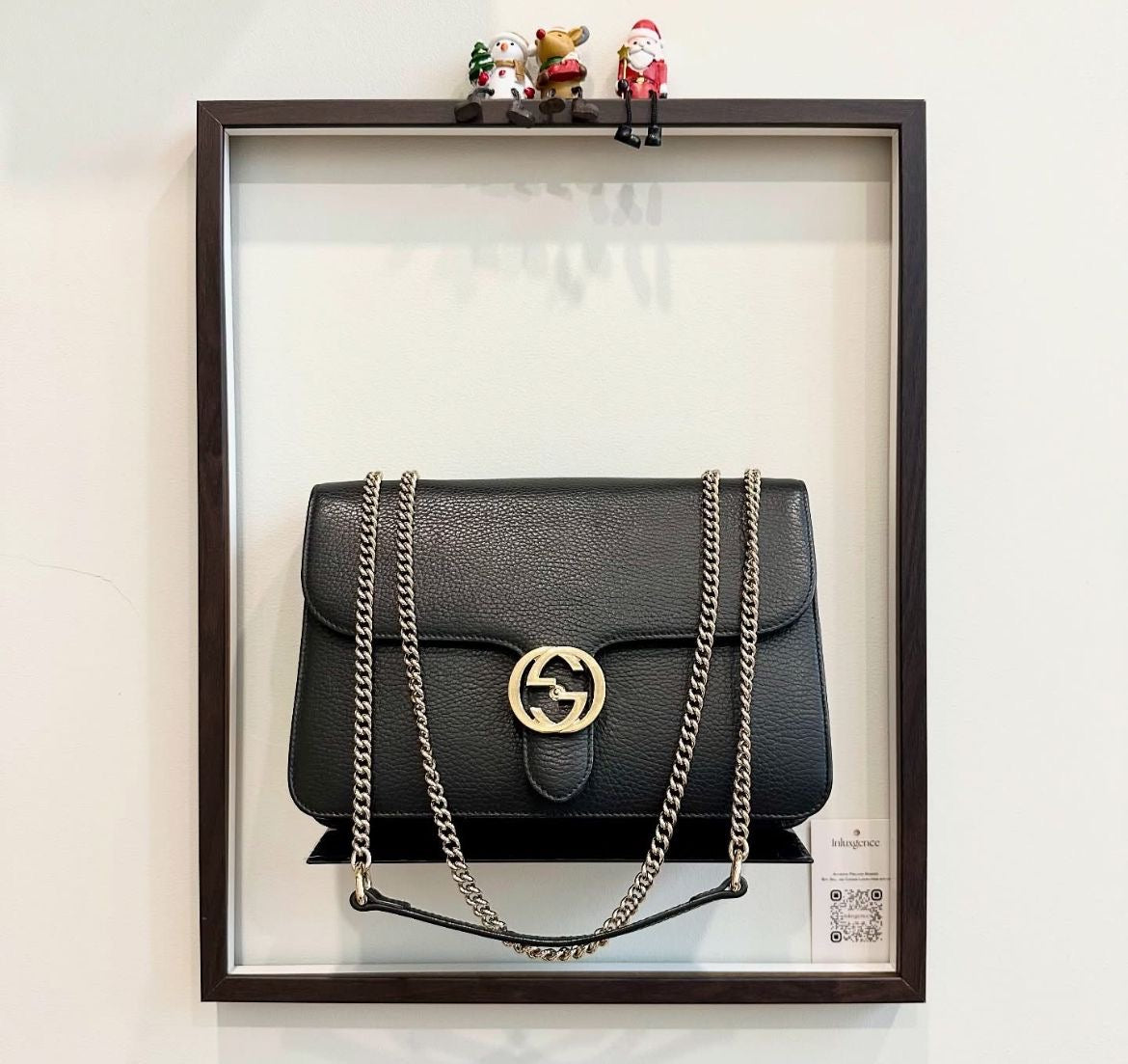 Gucci Black Leather Interlocking Ladies Bag