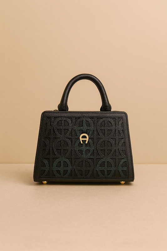 Aigner Structured Top Handle Bag – Classic Black