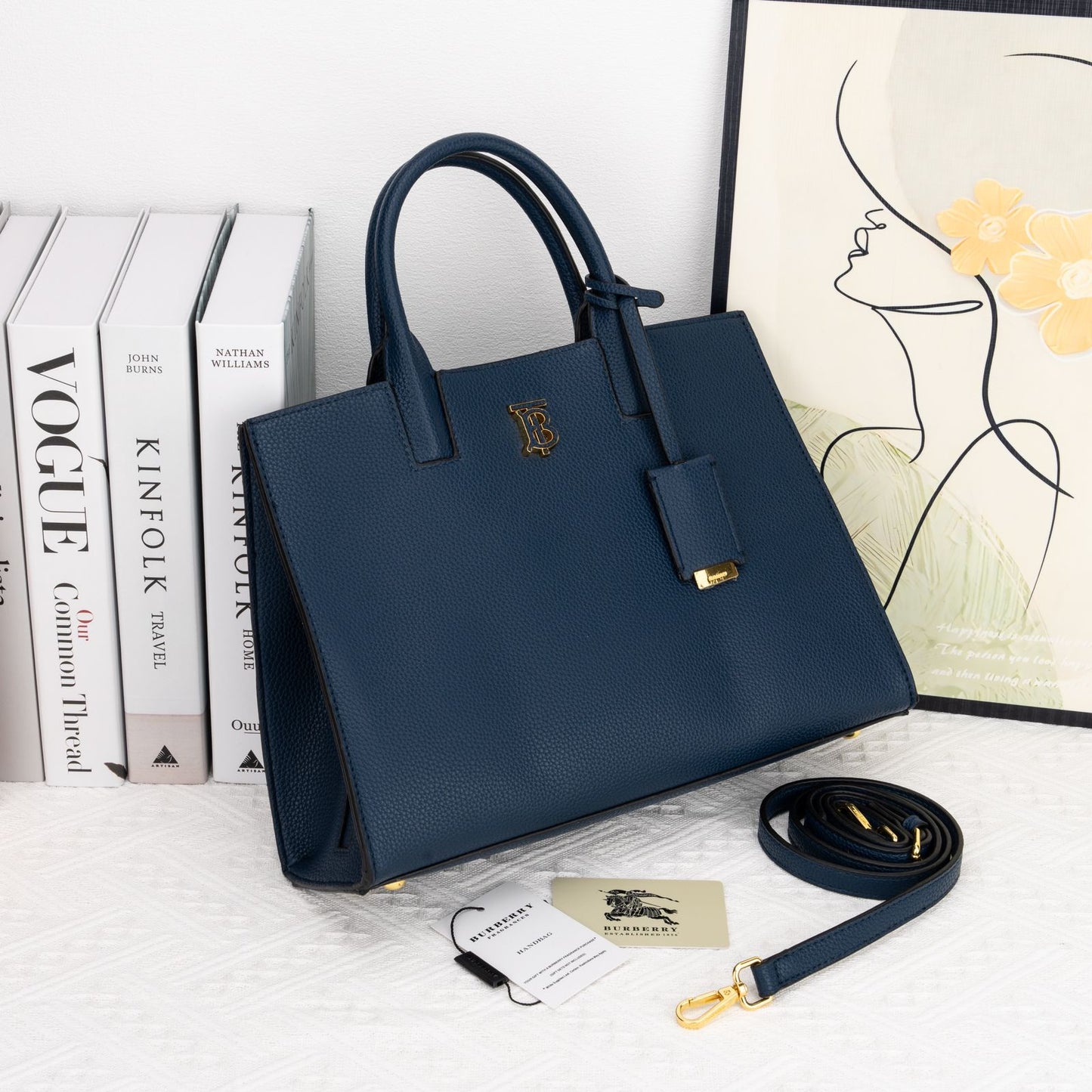 Burberry Frances Women’s Mini Leather Bag (Blue)