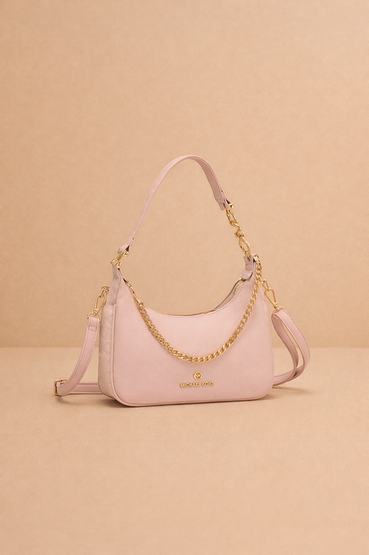 Michael Kors Pink Shoulder Bag with Gold Chain