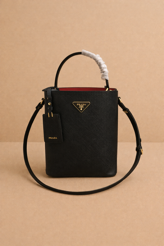 Prada Black Ladies Bag With Red Interior