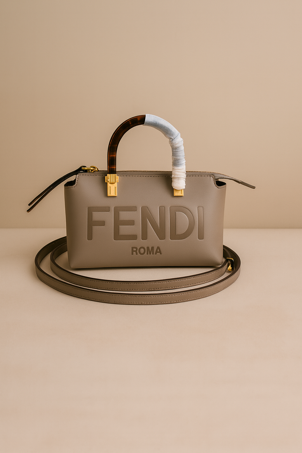 Fendi By The Way Mini Top Handle Bag Dark Beige