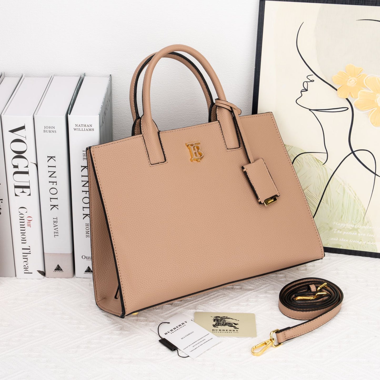 Burberry Frances Women’s Mini Leather Bag (Dark beige)